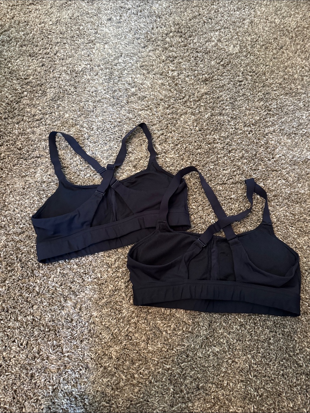 Under Armour Black Double Pack Sports Bras with Strappy Back - Picture 2 of 3